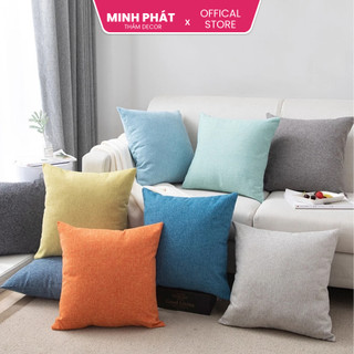  Gối tựa lưng sofa gối ôm sofa gối vuông kê lưng văn phòng decor trang trí vải trơn 1 màu mã GG 