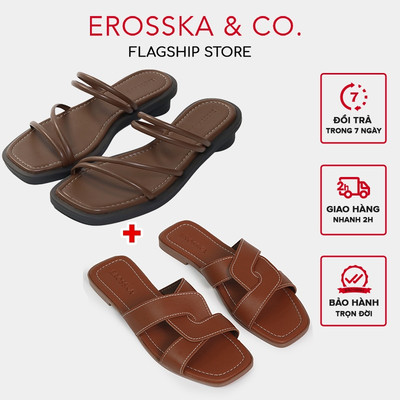Erosska - Combo 2 đôi giày dép nữ thời trang kiểu siêu ưu đãi - EM10564