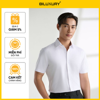   Hàng mới 2025  Áo Sơ Mi Cộc Tay Nam 9SMCB519TRK Biluxury Sợi DTY Cao Cấp Chống Nhăn 
