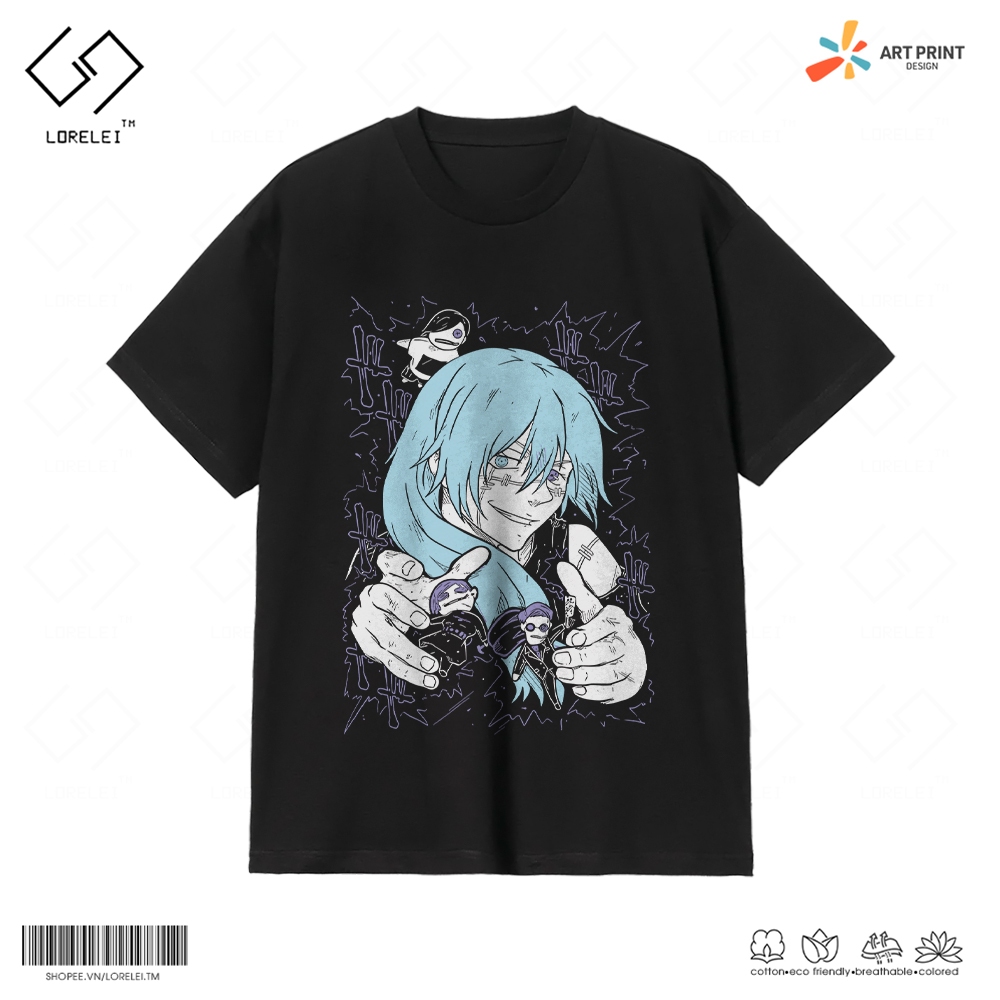 Áo thun Unisex Jujutsu Kaisen Mahito Digital Art Cotton 100% ngắn tay