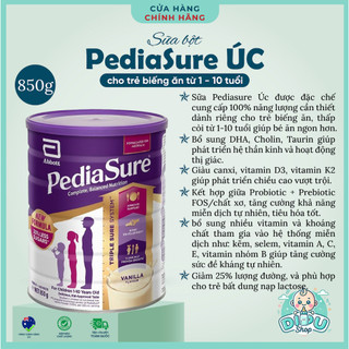 Sữa bột Pediasure Úc 850gr hương Vani Nắp Tím Sữa bột dinh dưỡng cho bé