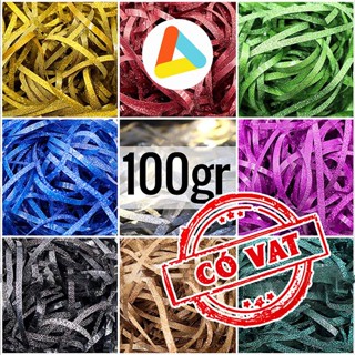 [100g GIẤY RƠM NHŨ] Lót Hộp Quà ROKIZU, Rơm Kim Tuyến, Rơm Óng Ánh