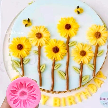 Khuôn silicon hoa cúc họa mi 5cm làm rau câu xôi hoa đậu