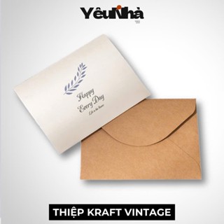( Quà Tặng ) Thiệp Kraft Vintage Cao Cấp Viết Thư Tay Chúc Mừng Sinh Nhật, Lễ Tết, Valentine Dawn Light