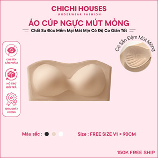 Áo Lót Áo Ngực Bra Nữ CHICHI BRA Không Dây Su Đúc Áo Quây Cup Ngang Chống Tụt Mút Mỏng Bảng Lưng To - 2340
