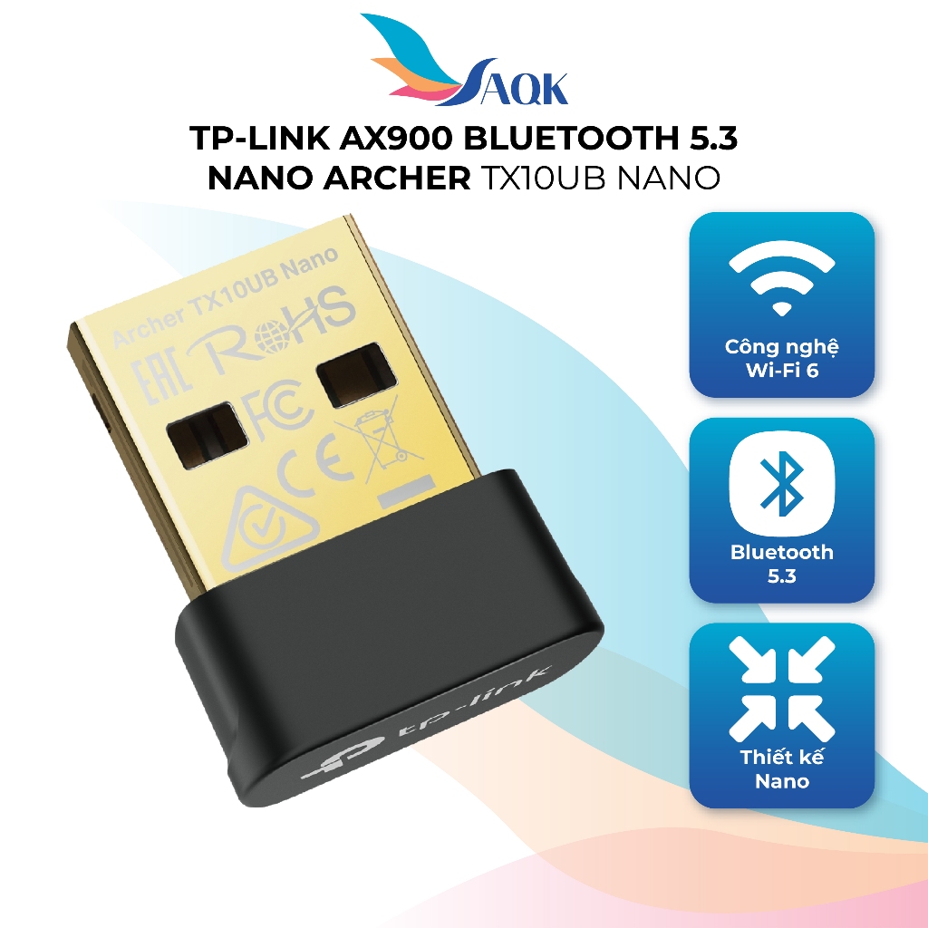USB Wifi TP-Link Wifi 6 AX900 Bluetooth 5.3 Nano Archer TX10UB Nano - Hàng chính hãng