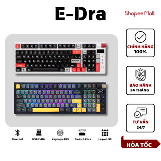 Bàn Phím Cơ Gaming EDRA EK398PRO - TRIPLE MODE  Wired   2.4Ghz   Bluetooth 5.0   4000 mAh   LED RGB  