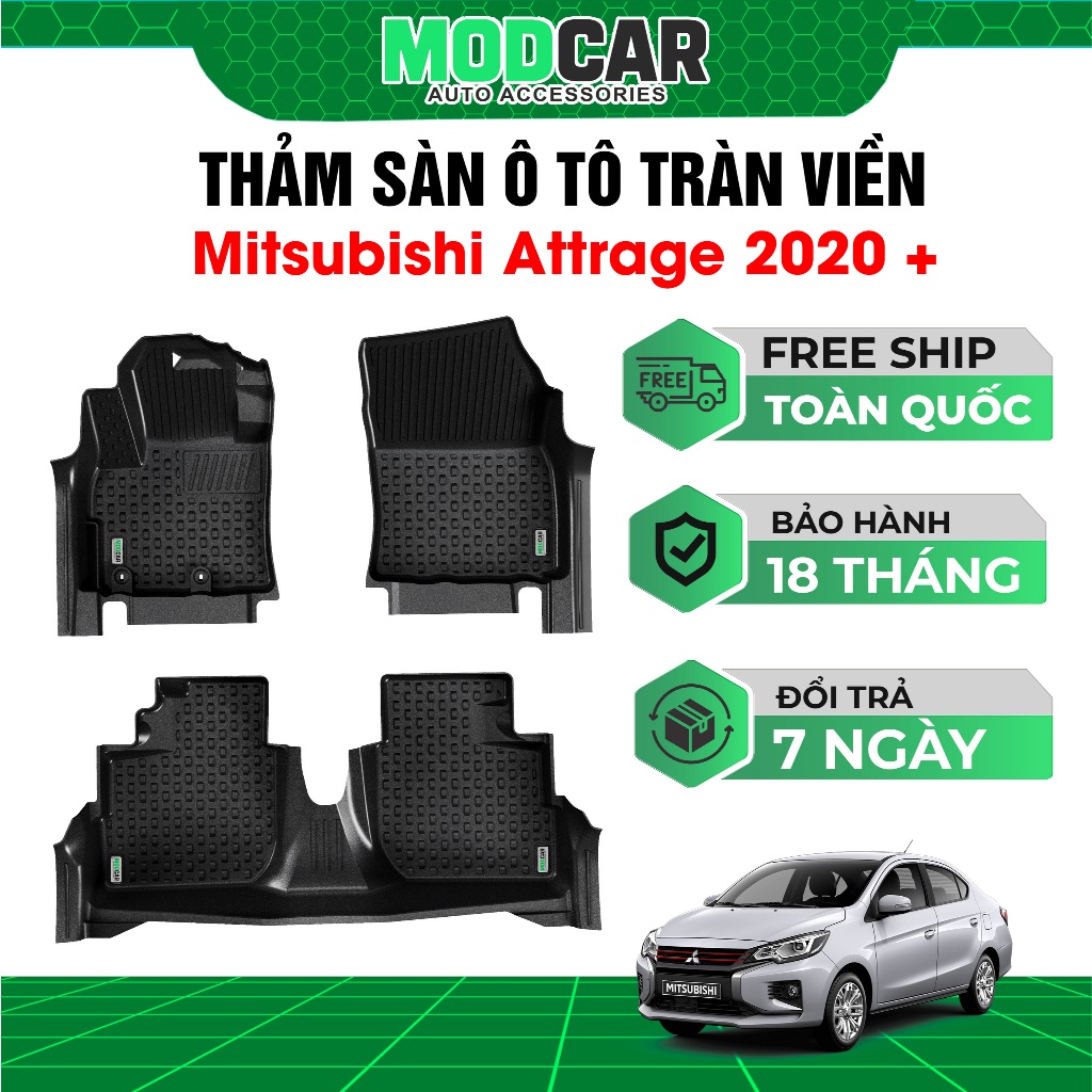 Thảm Lót Sàn Xe Mitsubishi Attrage (2020 - Hiện tại)  Modcar - Nhựa TPE 0 mùi, tràn viền