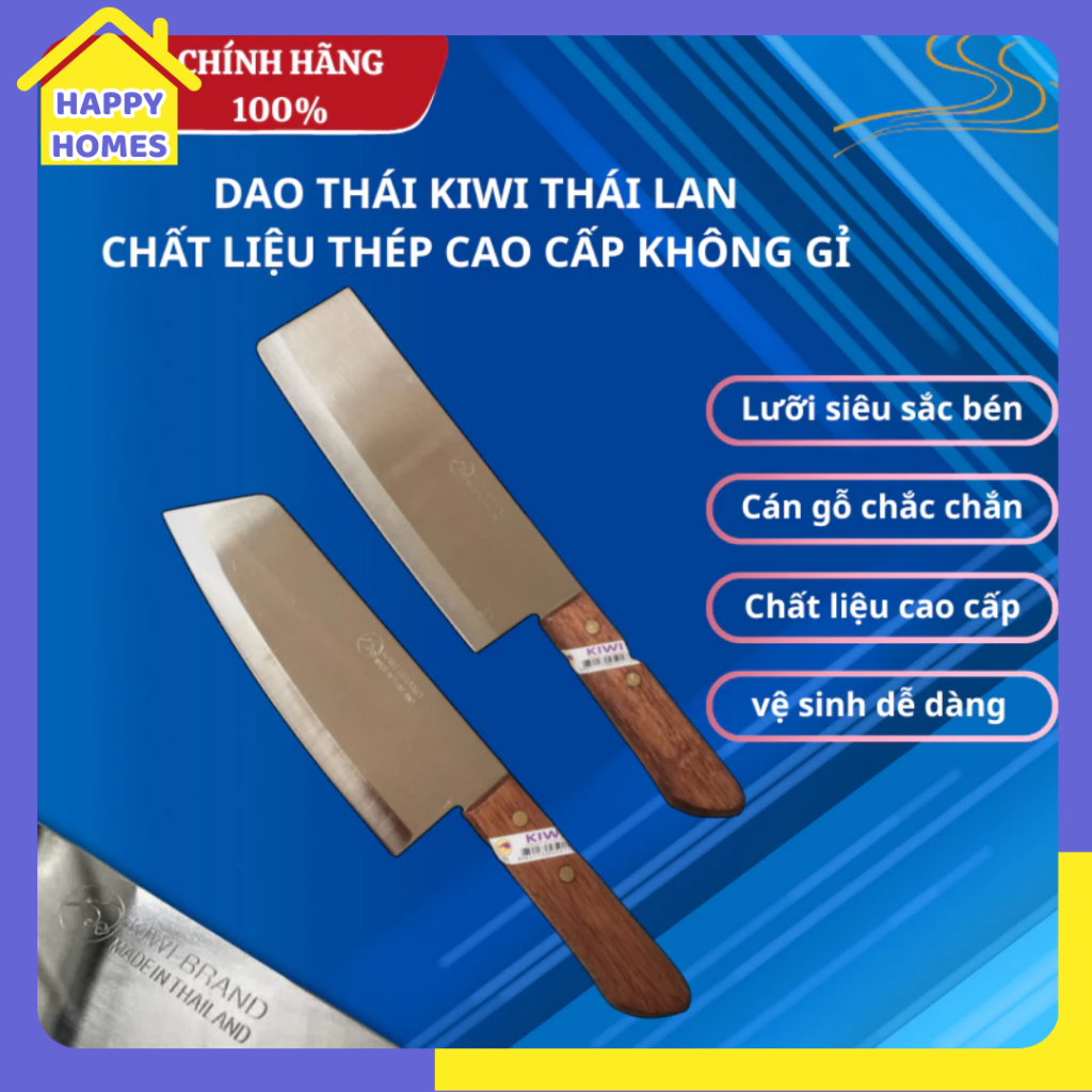 Dao KIWI Thái Lan làm bếp thái thịt siêu sắc thép không gỉ cao cấp chính hãng Happy Homes