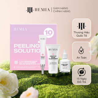 Bộ 3 sản phẩm peel da HEMIA gồm sữa rửa mặt cho da peel, tinh chất tái tạo retinol 0.5%, kem dưỡng phục hồi da