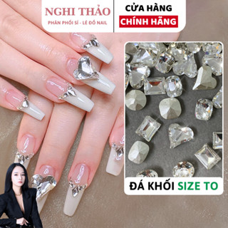 Đá khối nail siêu sáng mix 15 viên size to Nghi Thảo