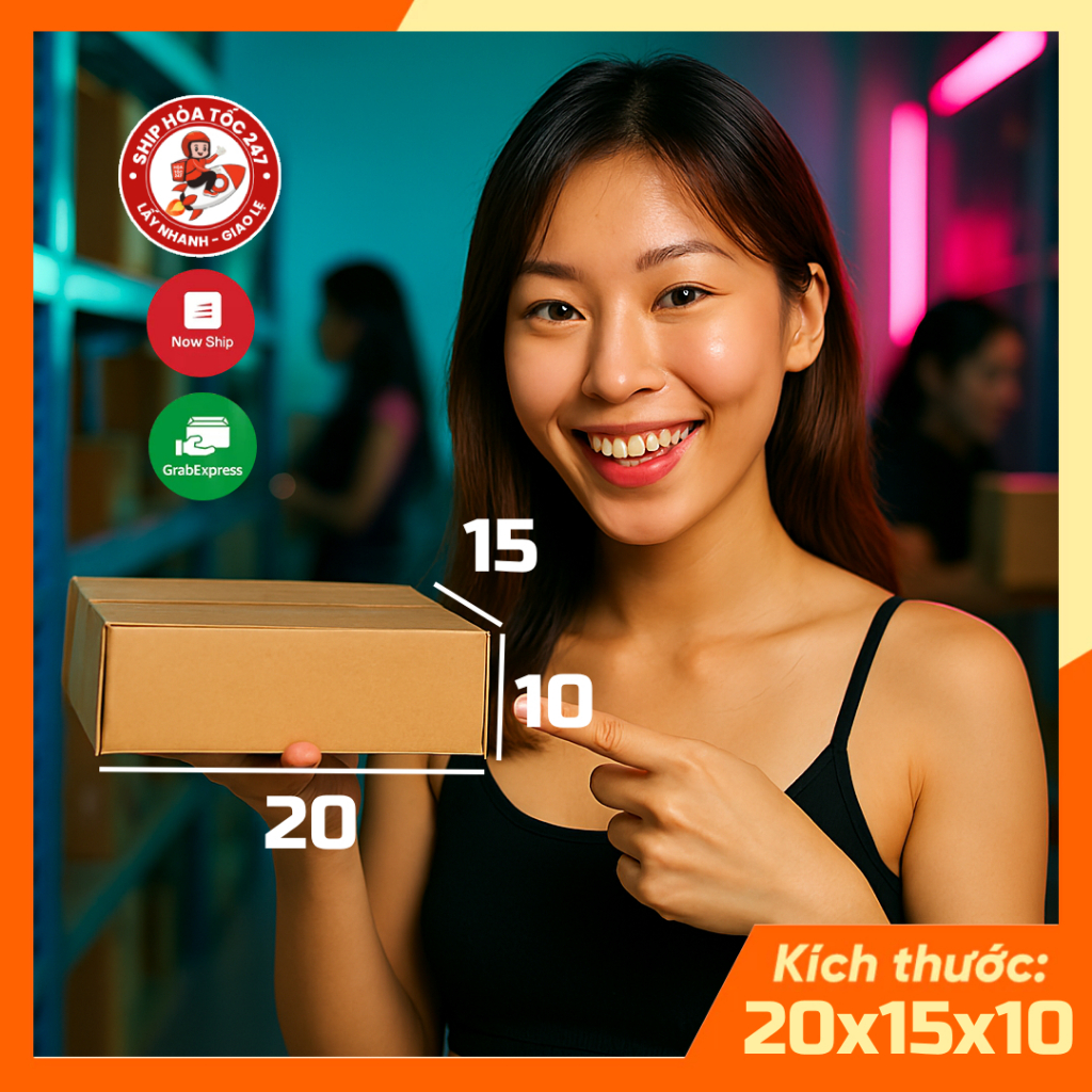 100 Hộp Carton 20x15x10 TVVN Box, Carton Đóng Hàng Tiết Kiệm Không Gian
