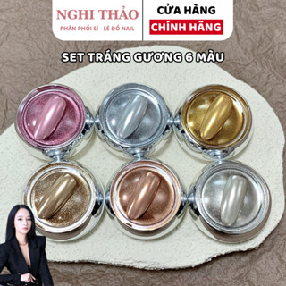 Bột tráng gương trang trí móng set 6 màu Nghi Thảo Nails