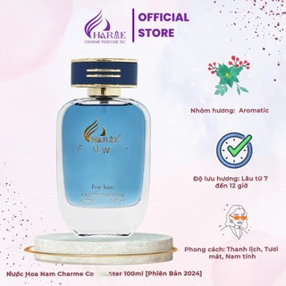 Nước Hoa Nam CHARME COOLWATER 100ml New 2024 Lưu Hương Lâu Thơm Mát Mạnh Mẽ Thanh Lịch 