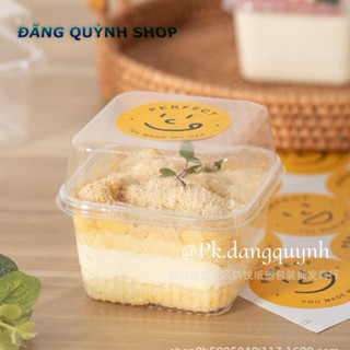  50-100 Hộp Nhựa Vuông Đựng Bánh Mousse Bánh Lạnh Tiramisu 250ml  XY585  