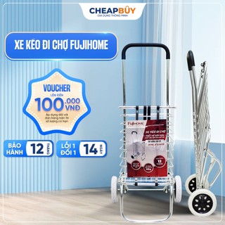  Xe kéo đi chợ 2 bánh gấp gọn nhập khẩu FUJIHOME xe đẩy hàng xếp gọn giỏ kéo mini đa năng có bánh xe 