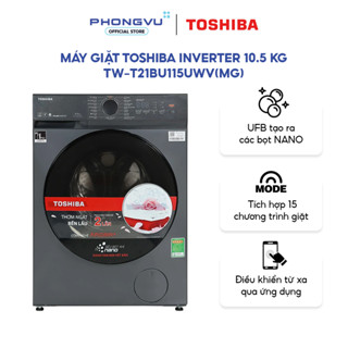 Máy giặt Toshiba Inverter 10.5 kg TW-T21BU115UWV(MG) - UFB Nano, Aroma+ - Diệt khuẩn - Bảo hành 24th