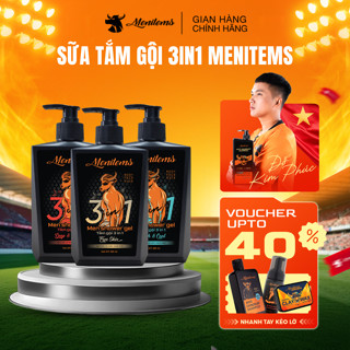 Sữa tắm gội 3in1 Menitems, hỗ trợ giảm mụn lưng, ngừa mụn, làm sạch sâu, lưu hương nước hoa 285 ml