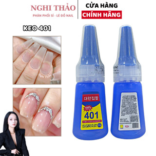 Keo 401 chính hãng Nghi Thảo, keo gắn móng giả siêu chắc 20g