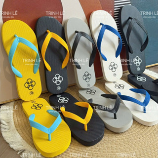Dép Kẹp Xỏ Ngón Nam Mũi Tròn Thái Lan Tông Lào Logo HD Đế Bệt Cao Su Mềm Êm Chân Đi Biển