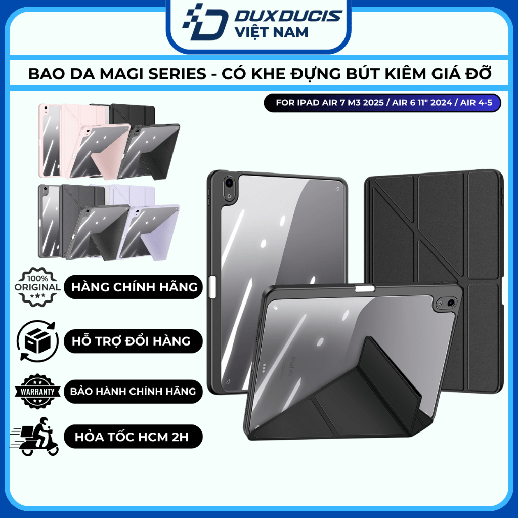 Bao Da Dux Ducis iPad Air 7 M3 2025/ Air 6 11" 2024 / iPad Air 5 M1 / Air 5 / Air 4 10.9", Magi Seri