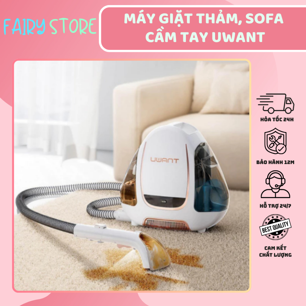 Máy giặt thảm, sofa cầm tay UWANT B100 diệt khuẩn, sấy khô công suất cao chính hãng 100%