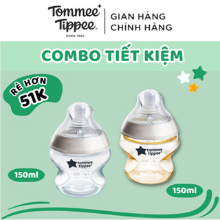 COMBO Bình Sữa Ty Siêu Mềm Tự Nhiên Tommee Tippee Natural Start PPSU 150ml & PP 150ml