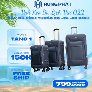 Vali Kéo Du Lịch Vải Phổ Thông VLX-022 Kích Thước 20, 24, 28 Inch Chính Hãng - Tổng kho Vali Hùng Phát