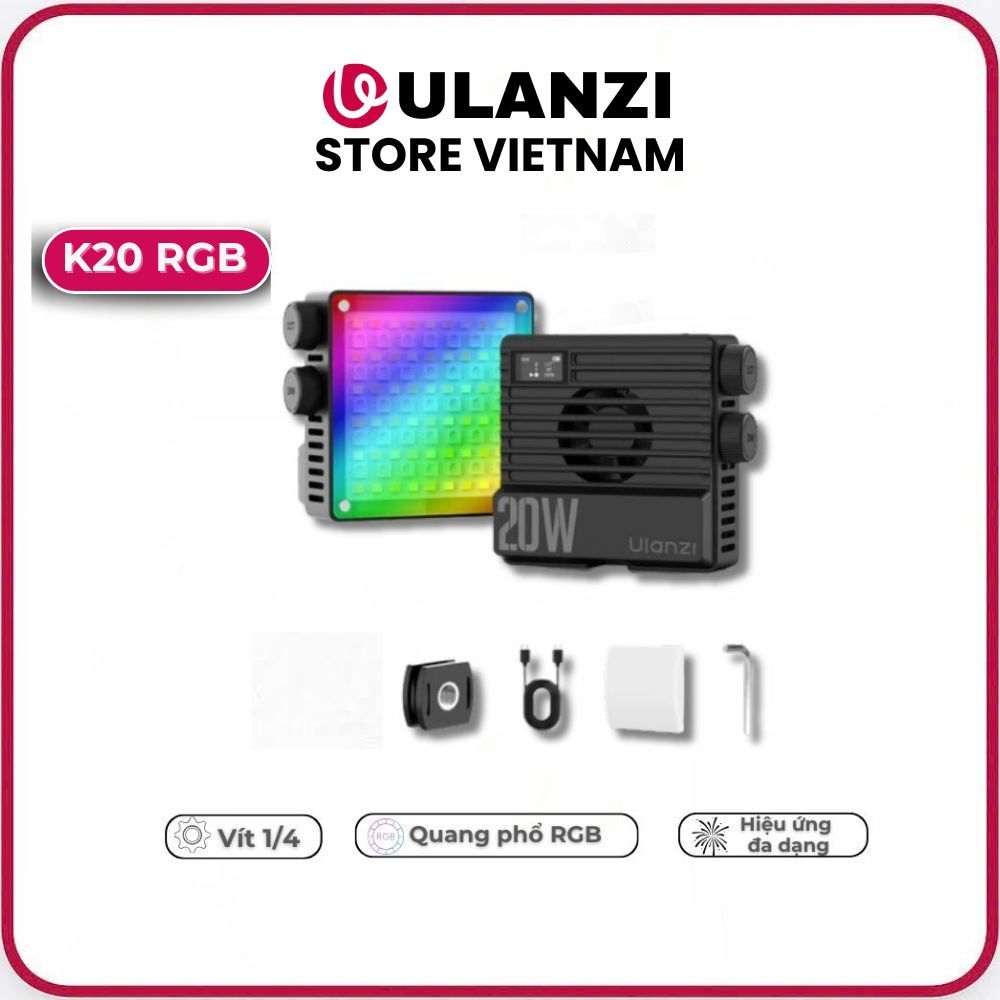 Ulanzi K20 RGB - Đèn LED Cầm Tay 20W Nhiều Màu - L207