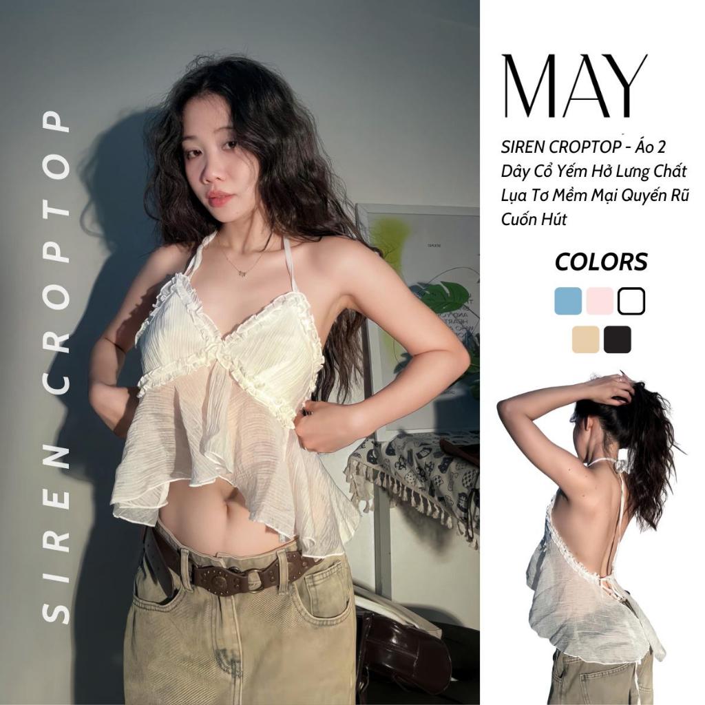 SIREN CROPTOP - Áo 2 Dây Cổ Yếm Hở Lưng Chất Lụa Tơ Mềm Mại Quyến Rũ Cuốn Hút | BigBuy360 - bigbuy360.vn