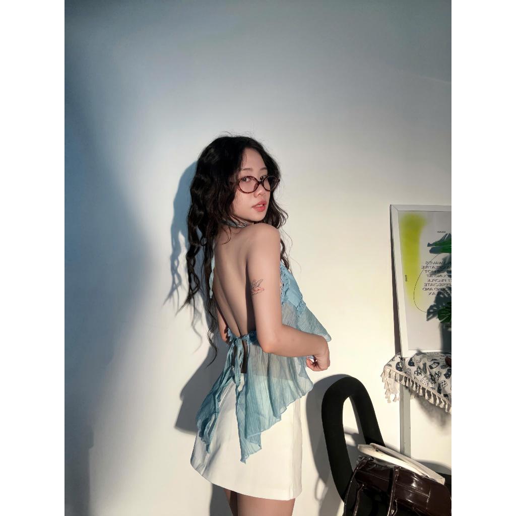 SIREN CROPTOP - Áo 2 Dây Cổ Yếm Hở Lưng Chất Lụa Tơ Mềm Mại Quyến Rũ Cuốn Hút | BigBuy360 - bigbuy360.vn
