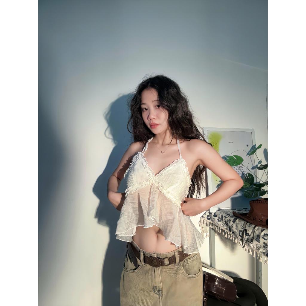 SIREN CROPTOP - Áo 2 Dây Cổ Yếm Hở Lưng Chất Lụa Tơ Mềm Mại Quyến Rũ Cuốn Hút | BigBuy360 - bigbuy360.vn