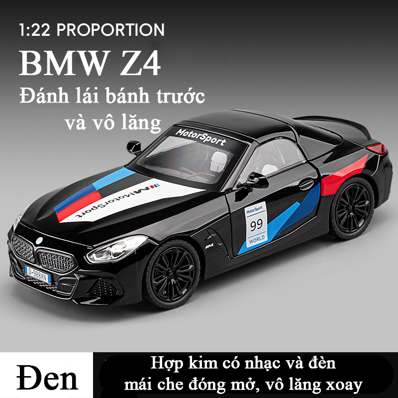 Đồ chơi mô hình xe ô tô BMW KAVY Z4 bằng hơp kim có nhạc đèn, mái che đóng mở