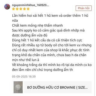 BƠ DƯỠNG HỮU CƠ BROWNIE ( SIZE 3OOGRAM )