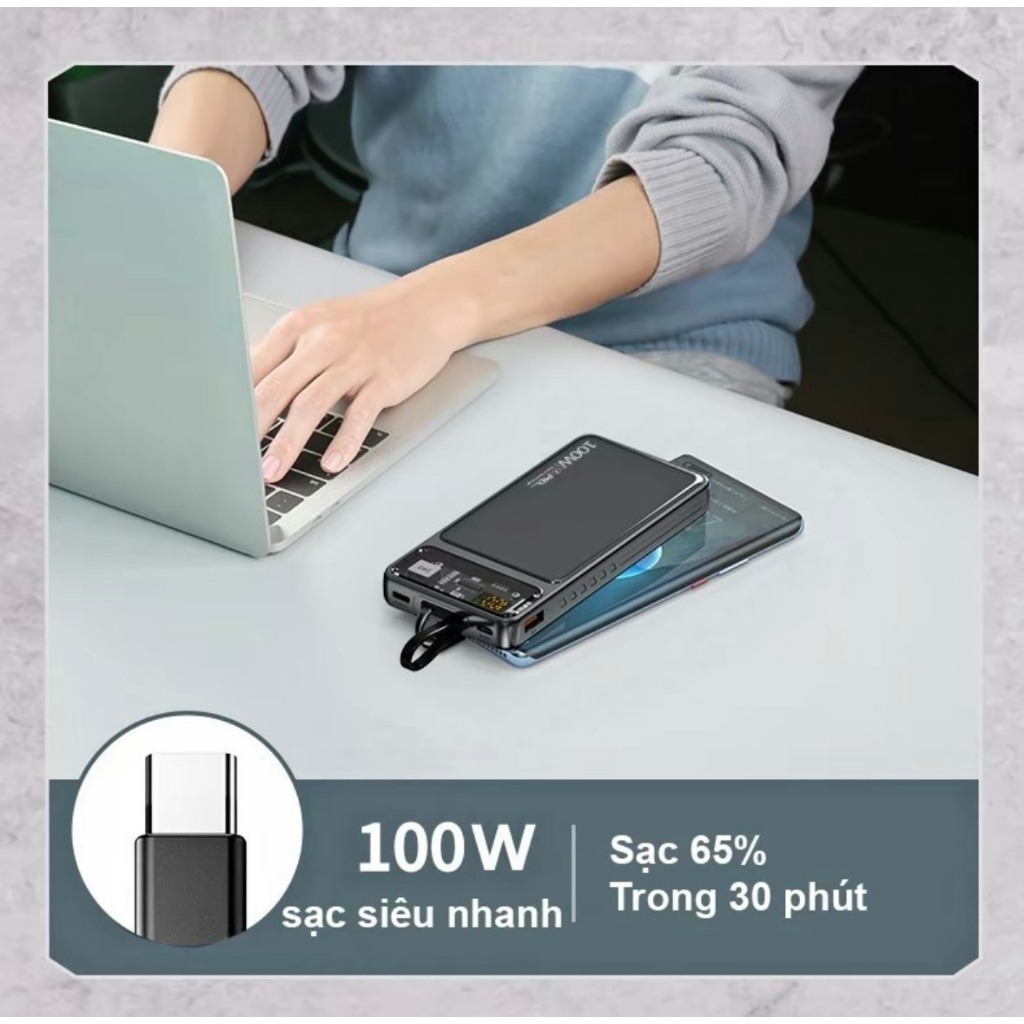 Sạc Dự Phòng 30000mah Sạc Nhanh Màn Hình Led, Tích Hợp 2 Đầu Sạc Tiện Dụng, Sạc Cho Iphone Và Android | BigBuy360 - bigbuy360.vn