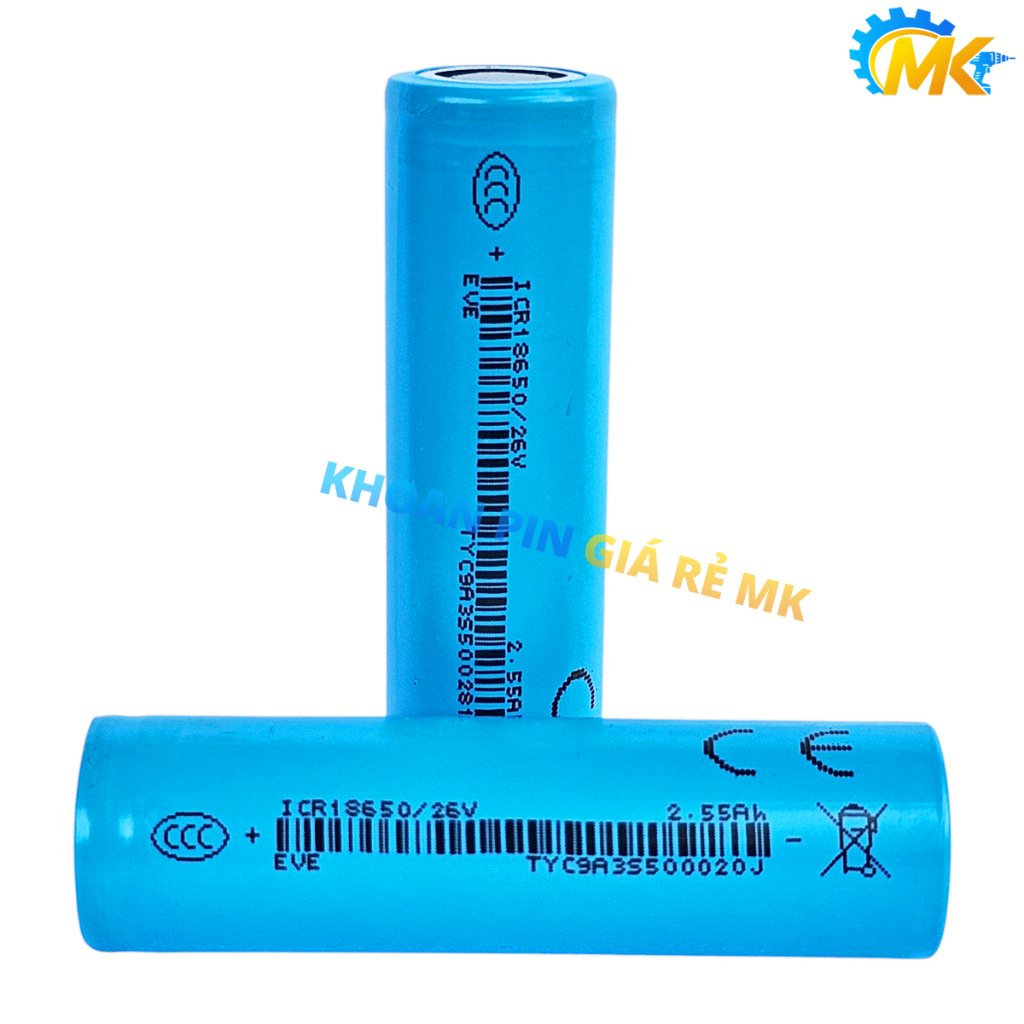 Cell pin 18650 EVE 26V Li-ion 3.7V 2600mAh 5C - Xả 13A (Có chữ EVE)