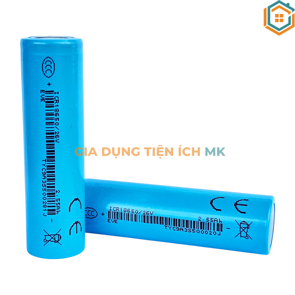 Cell pin 18650 EVE 26V Li-ion 3.7V 2600mAh 5C - Xả 13A (Có chữ EVE)