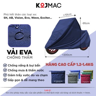 [Tốt Lớn] Bạt Phủ Xe Máy Vải EVA Dày Chống Thấm Cách Nhiệt Cao Cấp - Áo Trùm Xe Có Túi Bo Chun 2 Đầu