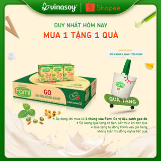 Thùng sữa đậu nành Fami GO vị đậu xanh gạo đỏ hộp 200ml (36 hộp x 200ml)