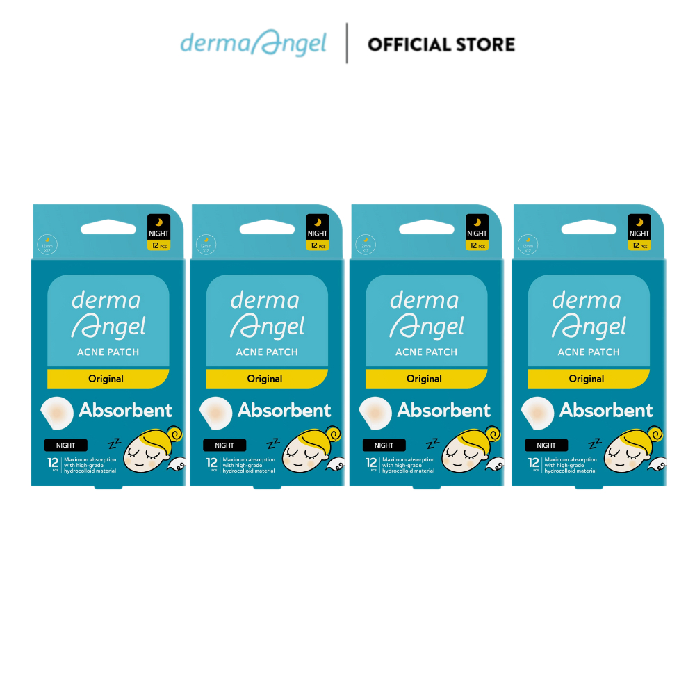 Combo 4 Miếng Dán Mụn Derma Angel (Không Tiệt Trùng) - Derma Angel Acne Patch Night 12