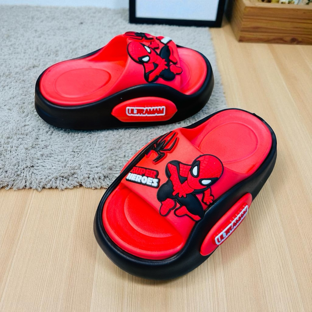 Dép bánh mì hình người nhện cho bé trai đế 2 lớp dày nhẹ mềm êm chân