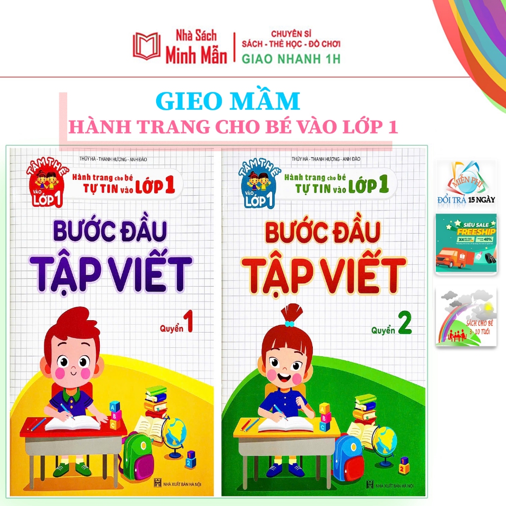 BÉ BƯỚC ĐẦU Tập Viết (2 Quyển) | Bé 3/4/5/6 Tuổi Cầm Bút Đúng – Nét Đẹp Luyện Nét Cơ Bản, Chữ & Số