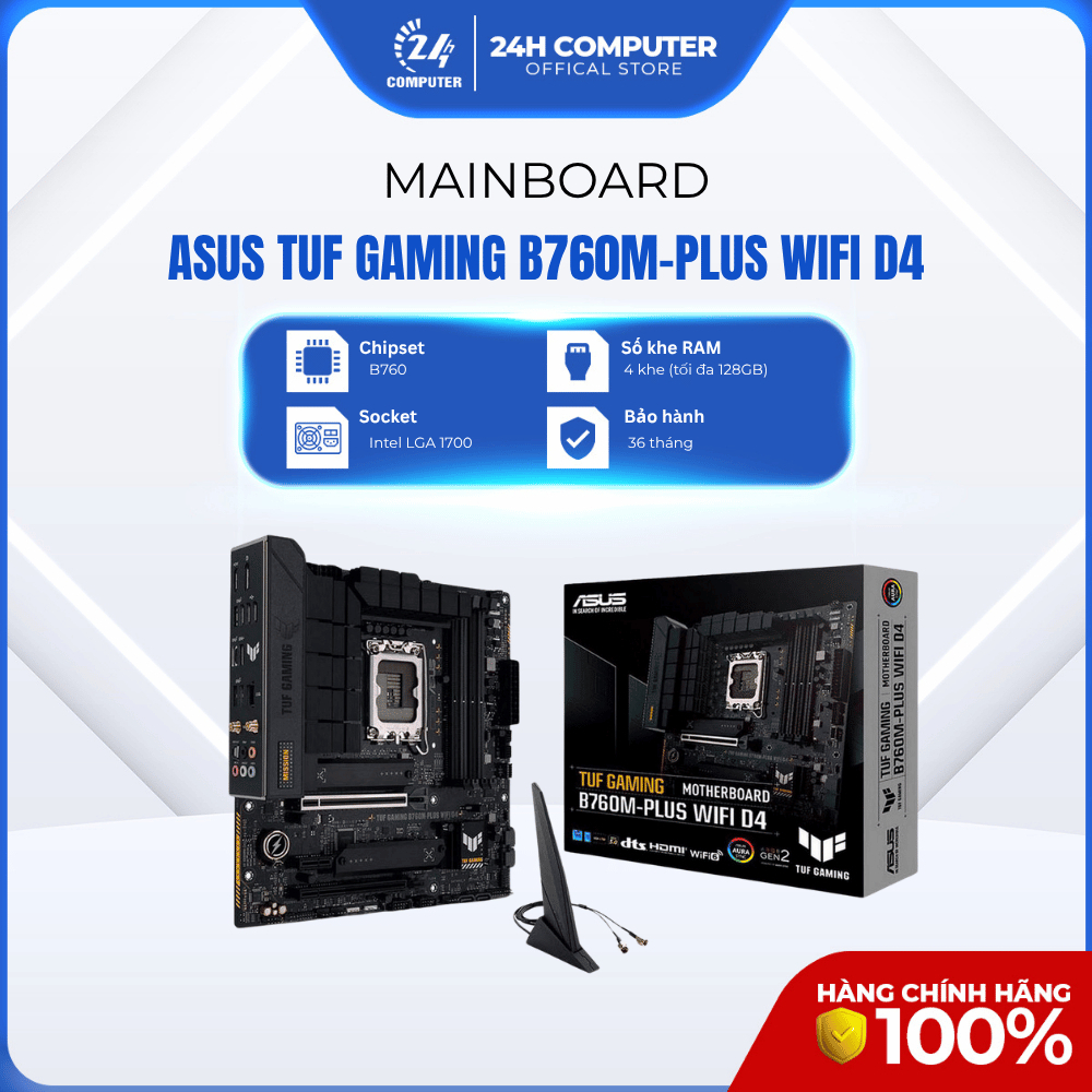 Mainboard ASUS TUF GAMING B760M-PLUS WIFI D4- Bảo hành chính hãng