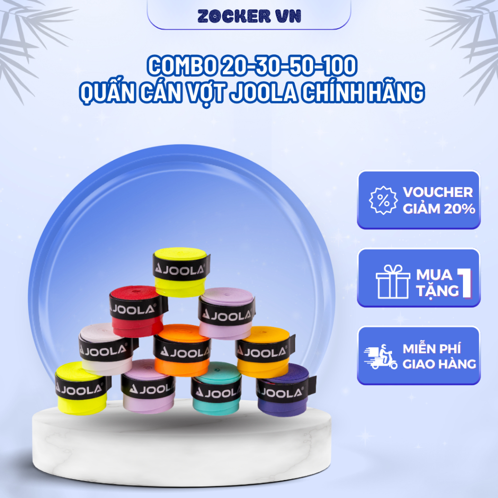 Combo 20-30-50-100 Quấn Cán Vợt Joola Chính Hãng | Băng Quấn Thấm Mồ Hôi, Chống Trơn, Êm Tay