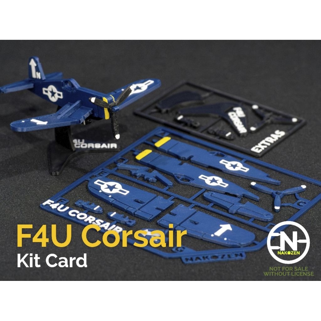 Mô Hình Máy Bay F4U Corsair Kit Card – Tự Lắp Ráp, Nhiều Màu Sắc Lựa Chọn