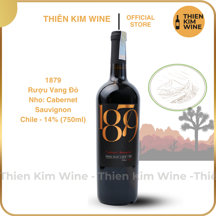 [Chính Hãng] - Rượu Vang Đỏ Chile Central Valley Cabernet Sauvignon 1879 - 750ml (14%)