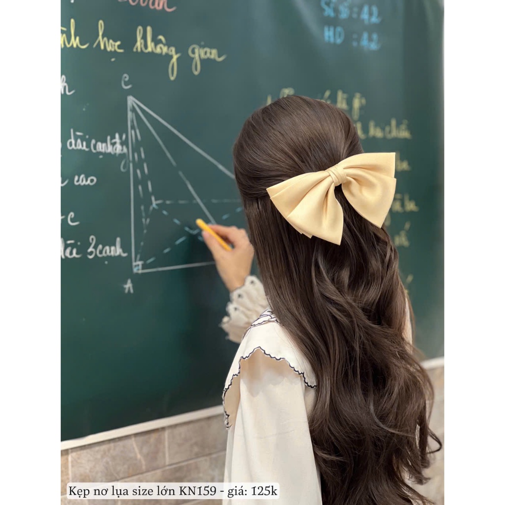 [ Hàng Thiết Kế] Kẹp Nơ Kẹp Nơ Lụa Đẹp Size 20cm