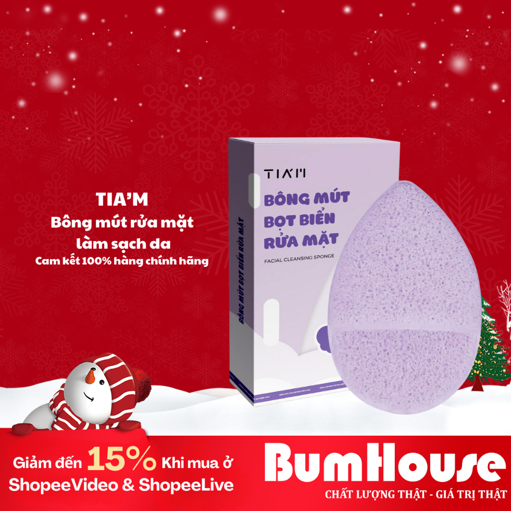 Bông mút rửa mặt bọt biển TIA'M giúp làm sạch da