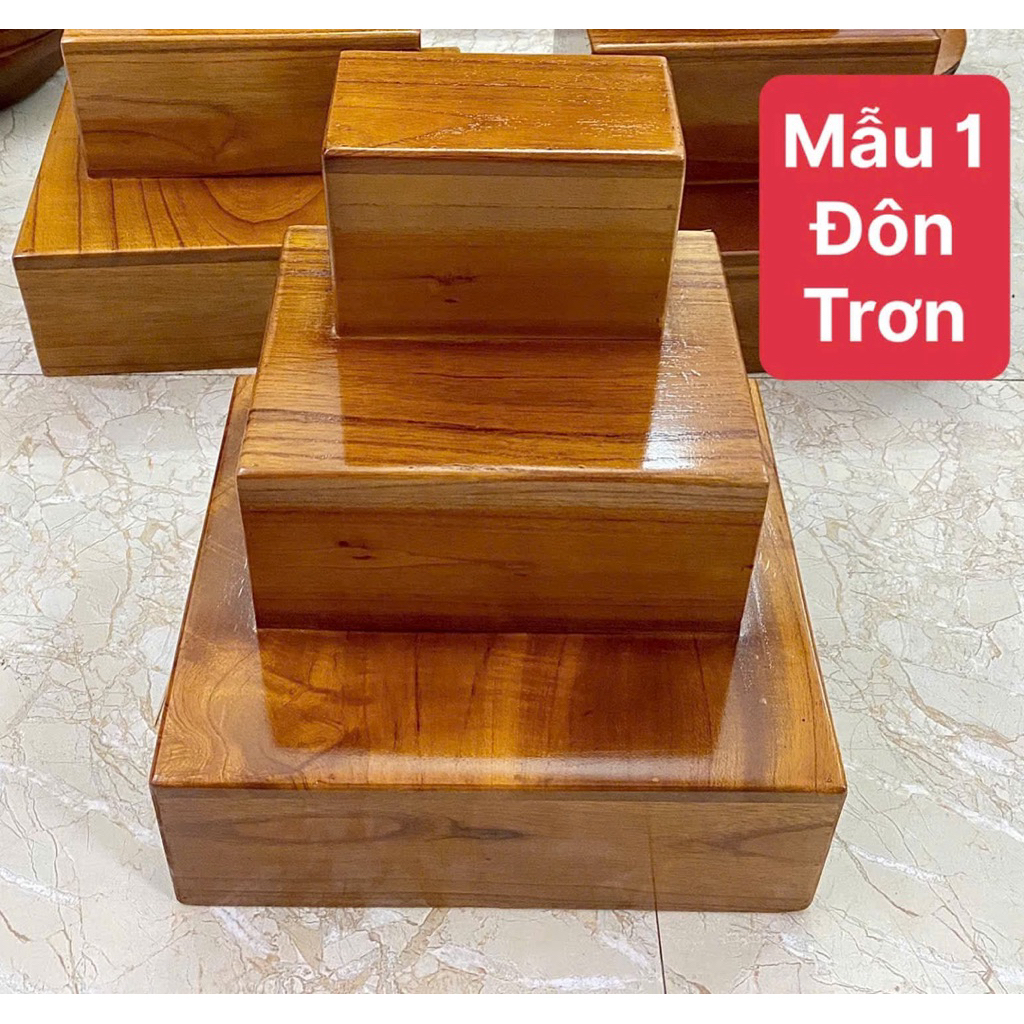 Đôn gỗ 3 tầng bày đồ thờ – kệ gỗ trang trí bàn thờ