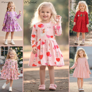  BST váy bé gái thu đông thun cotton hoạ tiết mềm mại Malwee thời trang trẻ em từ 2-7 tuổi P4 